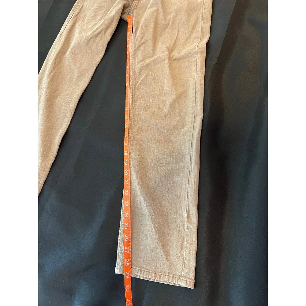 Levis 505 Regular Fit Jeans Mens 30x30 Tan Khaki Straight Leg Denim Pants